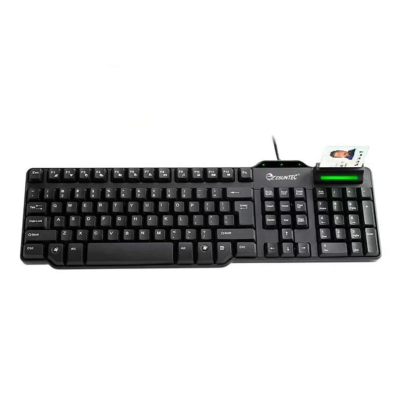 New USB  Wired IC Smart Card Keyboard  International Standards Security Computer Ergonomic With Card Reader