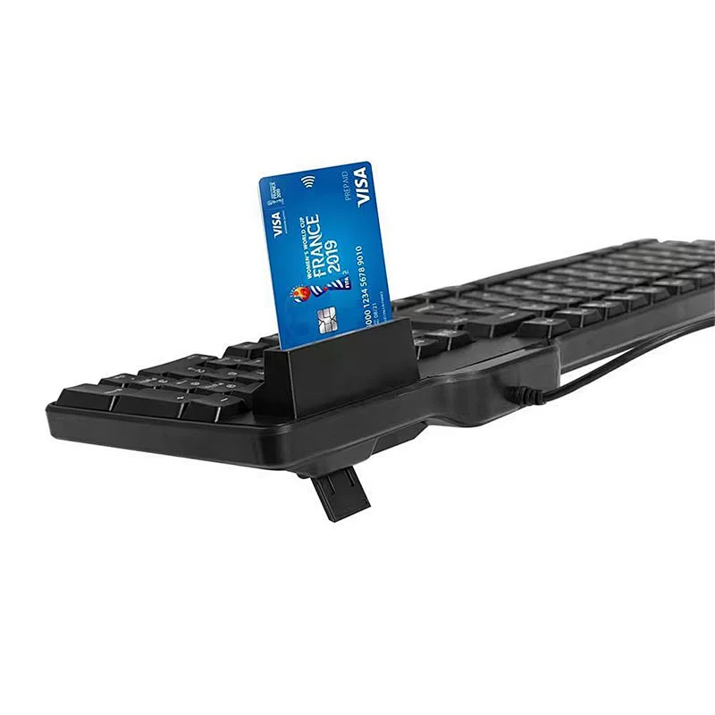 New USB  Wired IC Smart Card Keyboard  International Standards Security Computer Ergonomic With Card Reader